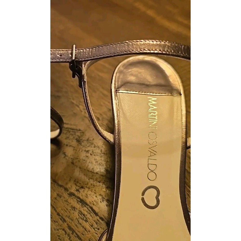 Martini Osvaldo Shoes Womens 37 Bronze Metallic Strappy Slingback Heels Italy‎ - Picture 10 of 10